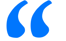 Blue quotation marks on black background.